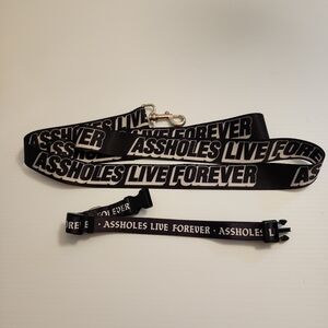 Black and White Pet Leash and Collar Set - A*sholes Live Forever - Rare